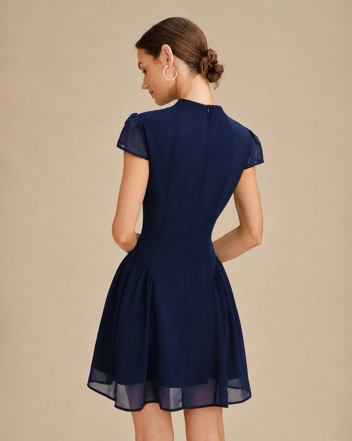 Blue Turtle Ruched A-Line Mini Dress