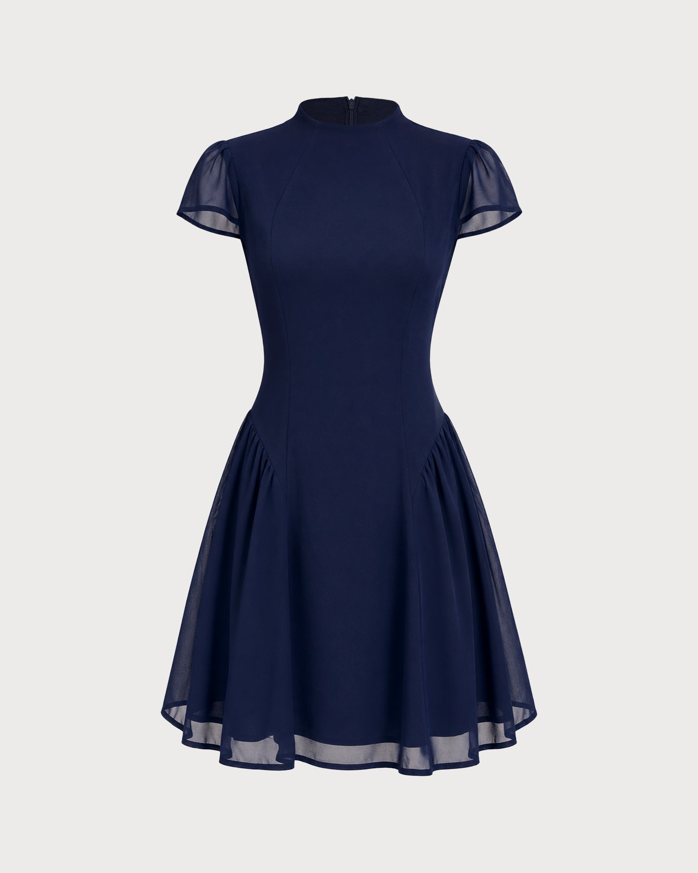 Blue Turtle Ruched A-Line Mini Dress