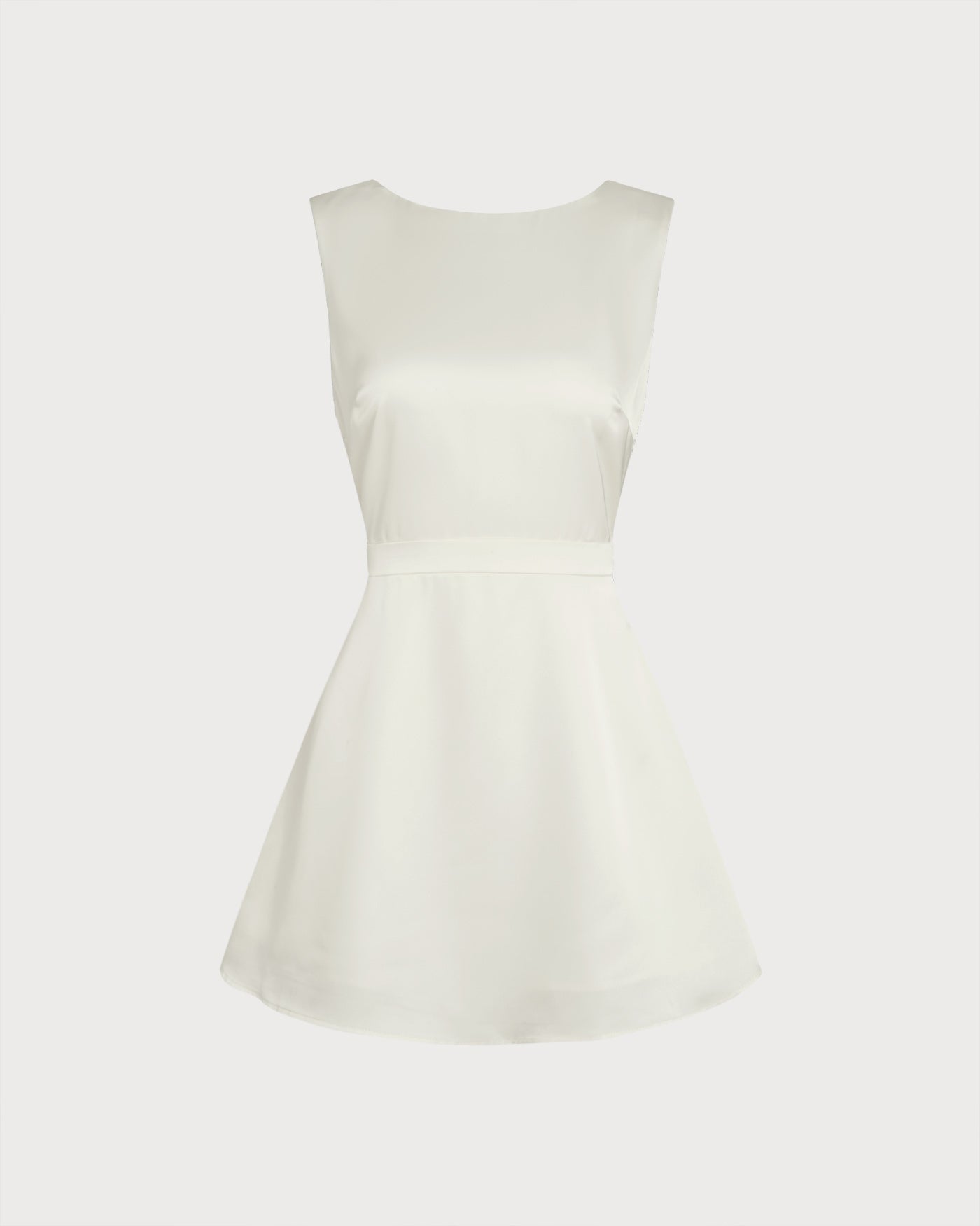 Apricot Boat Neck Pearl Mini Dress